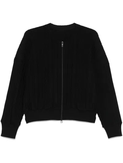 Issey Miyake Crepe Knit Jacket In Black