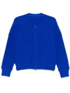 Issey Miyake Crepe Knit Jacket In Blue