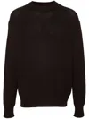 Issey Miyake Crew-neck Cotton Jumper In Brown