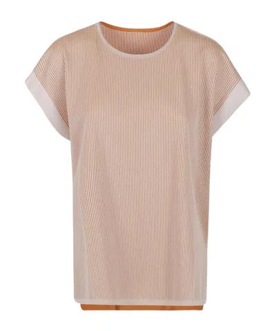Issey Miyake Crew Neck Cover-up In Brown