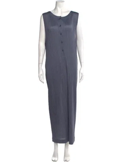 Pre-owned Issey Miyake Crew Neck Jumpsuit In Blue