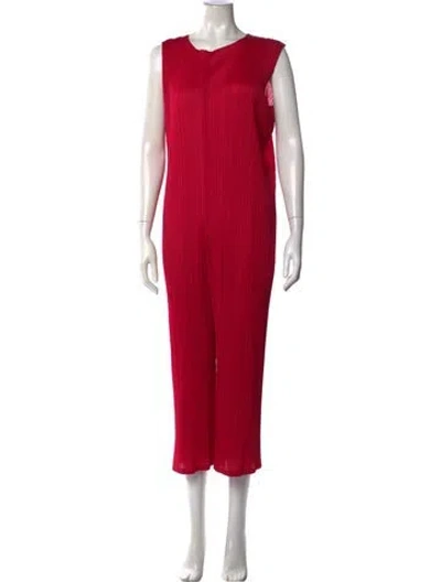 Pre-owned Issey Miyake Crew Neck Jumpsuit In Red