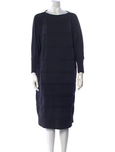 Pre-owned Issey Miyake Crew Neck Knee-length Dress In Blue