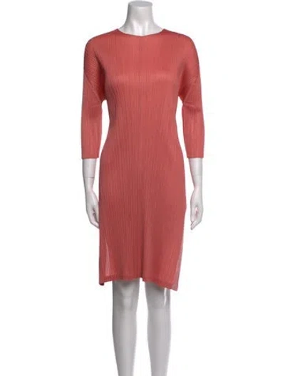 Pre-owned Issey Miyake Crew Neck Knee-length Dress W/ Tags In Red