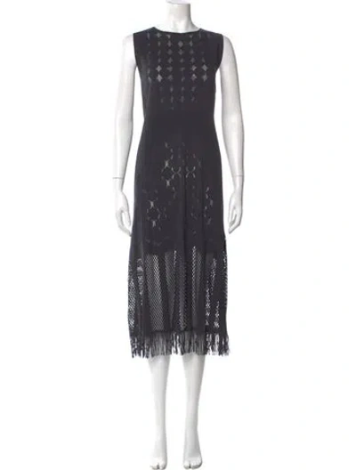 Pre-owned Issey Miyake Crew Neck Long Dress In Gray