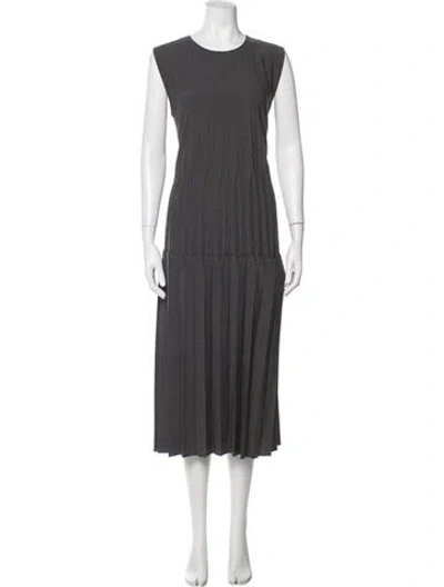 Pre-owned Issey Miyake Crew Neck Long Dress In Gray