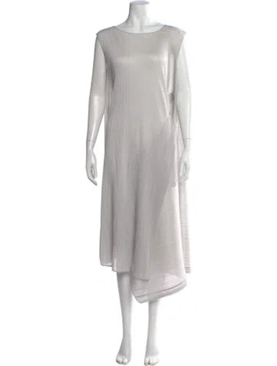 Pre-owned Issey Miyake Crew Neck Long Dress In Grey