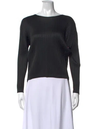 Pre-owned Issey Miyake Crew Neck Long Sleeve Top In Black