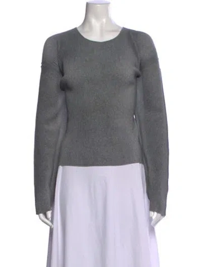 Pre-owned Issey Miyake Crew Neck Long Sleeve Top In Green