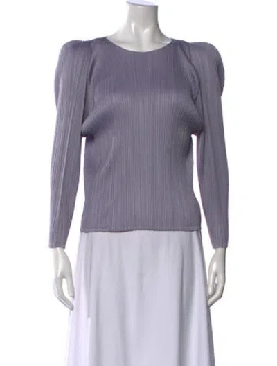 Pre-owned Issey Miyake Crew Neck Long Sleeve Top In Purple