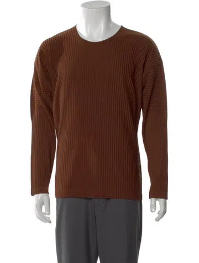 Pre-owned Issey Miyake Crew Neck Long Sleeve T-shirt In Brown