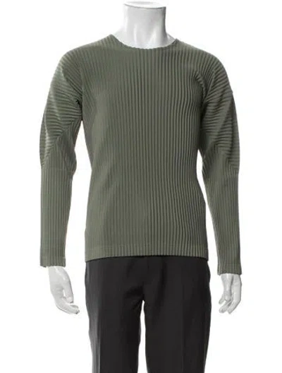 Pre-owned Issey Miyake Crew Neck Long Sleeve T-shirt In Green