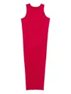 Issey Miyake Crew-neck Midi Dress In Red