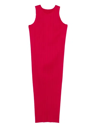 ISSEY MIYAKE CREW-NECK MIDI DRESS