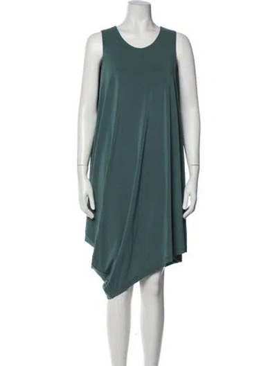 Pre-owned Issey Miyake Crew Neck Midi Length Dress In Blue