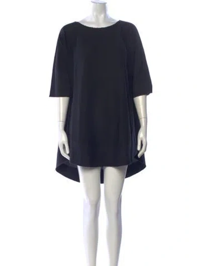 Pre-owned Issey Miyake Crew Neck Mini Dress In Blue