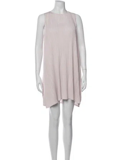 Pre-owned Issey Miyake Crew Neck Mini Dress In Pink