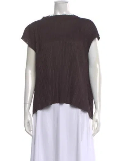 Pre-owned Issey Miyake Crew Neck Short Sleeve Top In Black