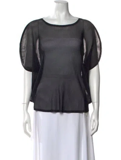 Pre-owned Issey Miyake Crew Neck Short Sleeve Top In Black