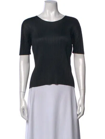 Pre-owned Issey Miyake Crew Neck Short Sleeve Top In Black