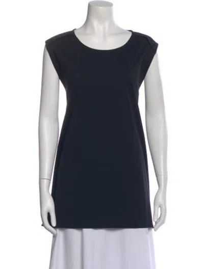 Pre-owned Issey Miyake Crew Neck Short Sleeve Top In Blue