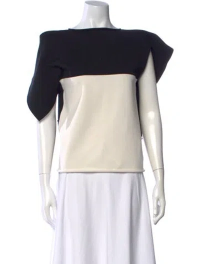 Pre-owned Issey Miyake Crew Neck Short Sleeve Top In Neutrals