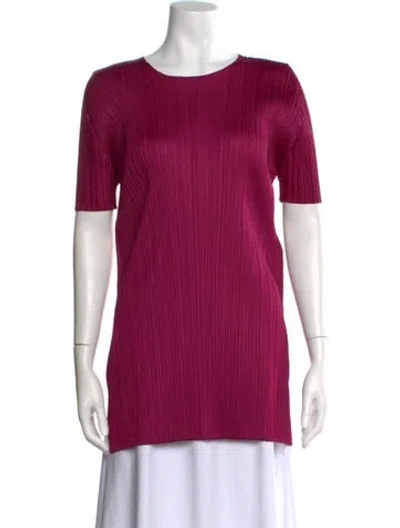 Pre-owned Issey Miyake Crew Neck Short Sleeve Top In Purple