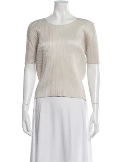 Pre-owned Issey Miyake Crew Neck Short Sleeve Top In White