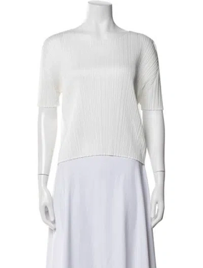 Pre-owned Issey Miyake Crew Neck Short Sleeve Top In White