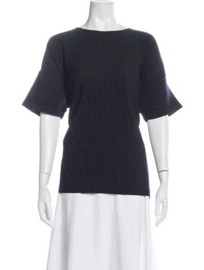 Pre-owned Issey Miyake Crew Neck Short Sleeve T-shirt In Blue