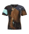 Issey Miyake Ns Brown Agate Pleated Knitted T-shirt In Multi