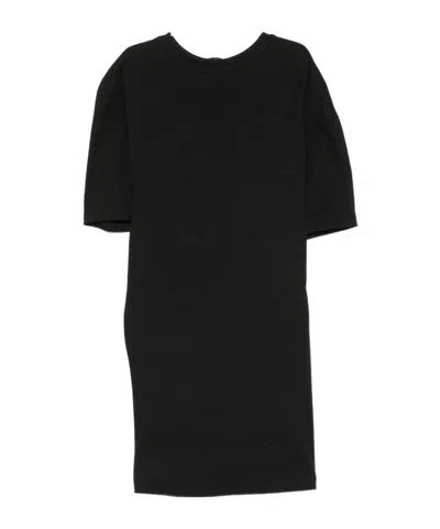 Issey Miyake Crew Neck Short-sleeved Long T-shirt In Black