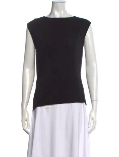 Pre-owned Issey Miyake Crew Neck Sleeveless Top In Black
