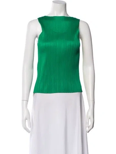 Pre-owned Issey Miyake Crew Neck Sleeveless Top In Green