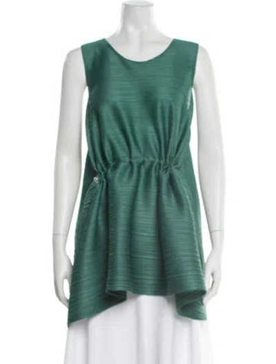 Pre-owned Issey Miyake Crew Neck Sleeveless Top In Green
