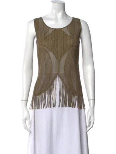 Pre-owned Issey Miyake Crew Neck Sleeveless Top In Neutral