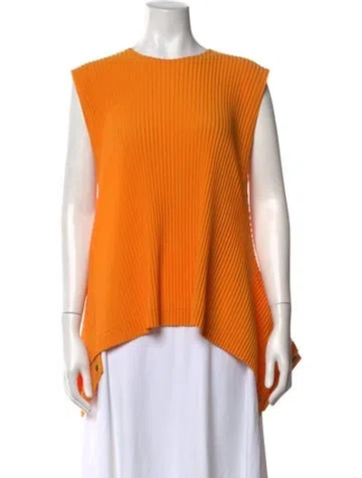 Pre-owned Issey Miyake Crew Neck Sleeveless Top In Orange