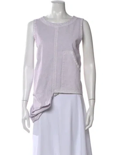 Pre-owned Issey Miyake Crew Neck Sleeveless Top In Purple