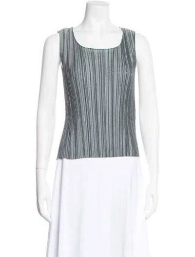 Pre-owned Issey Miyake Crew Neck Sleeveless Top In Silver