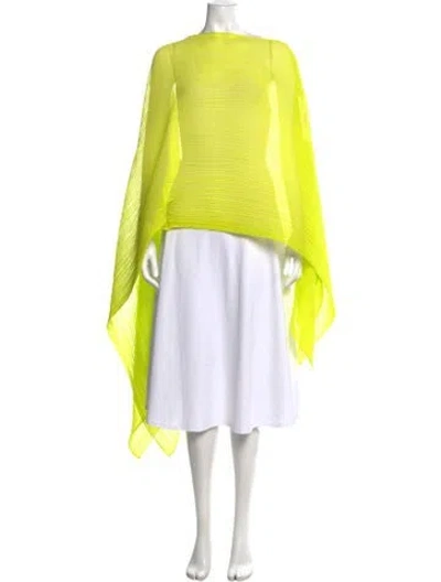 Pre-owned Issey Miyake Crew Neck Sleeveless Top In Yellow