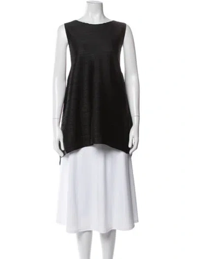 Pre-owned Issey Miyake Crew Neck Sleeveless Tunic In Black
