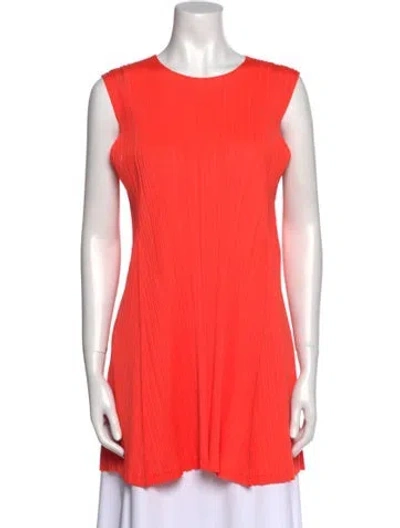 Pre-owned Issey Miyake Crew Neck Sleeveless Tunic In Orange