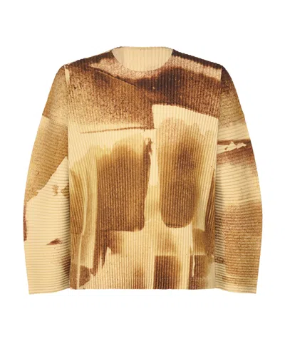 Issey Miyake Crew Neck Top In Nude
