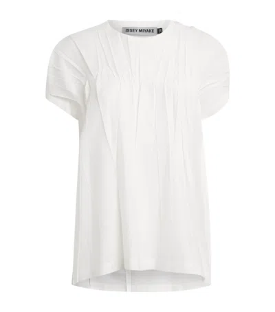 Issey Miyake Crimped And Pressed Blouse In White
