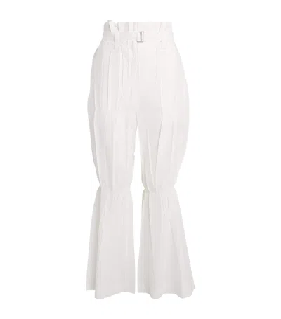 Issey Miyake Crimped And Pressed Trousers In White