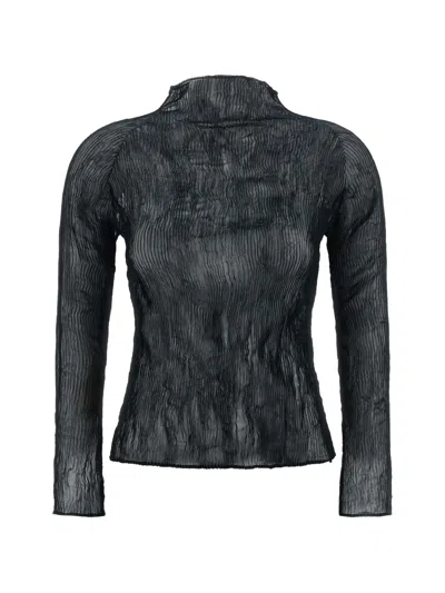 Issey Miyake Chiffon Twist 1 Sweater In Black