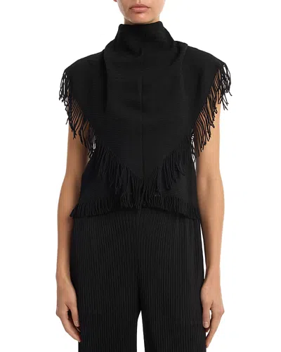 Issey Miyake Crocheted Stole In Black