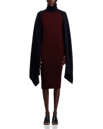 Issey Miyake Crooked Wool Shawl Cardigan In Black