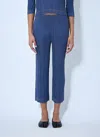 Issey Miyake Womens Wide-leg Pleated Denim-look Knitted Trousers Blue In Blue