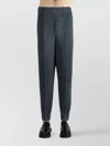 Issey Miyake Cropped Pinstriped Straight Leg Trousers In Blue